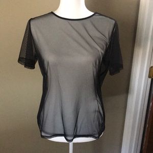 Victoria's Secret Black Mesh T-shirt